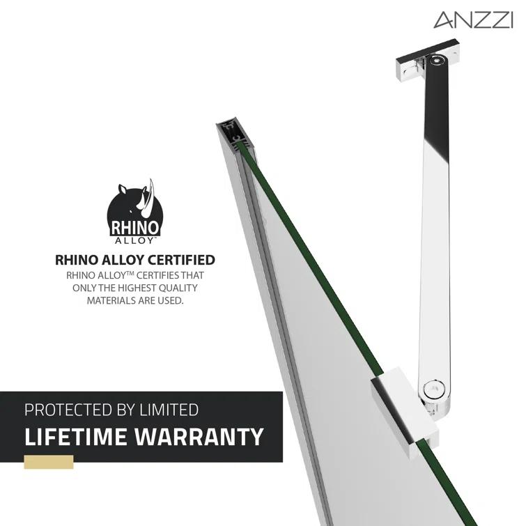 Anzzi 33.3” W x 72” H Frameless Shower Door