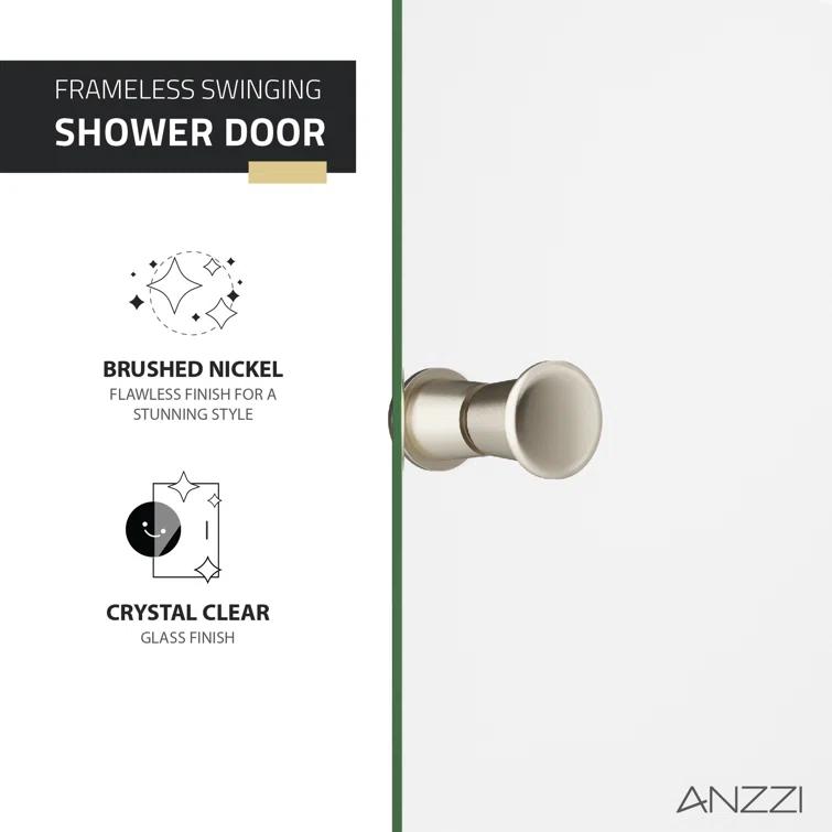 ANZZI Anzzi 33.3” W x 72” H Frameless Shower Door SD-AZ14-01BN