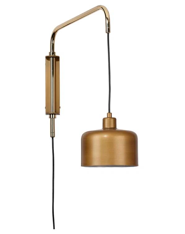 Jeno Solid Brass Plug-in Swing Arm Sconce