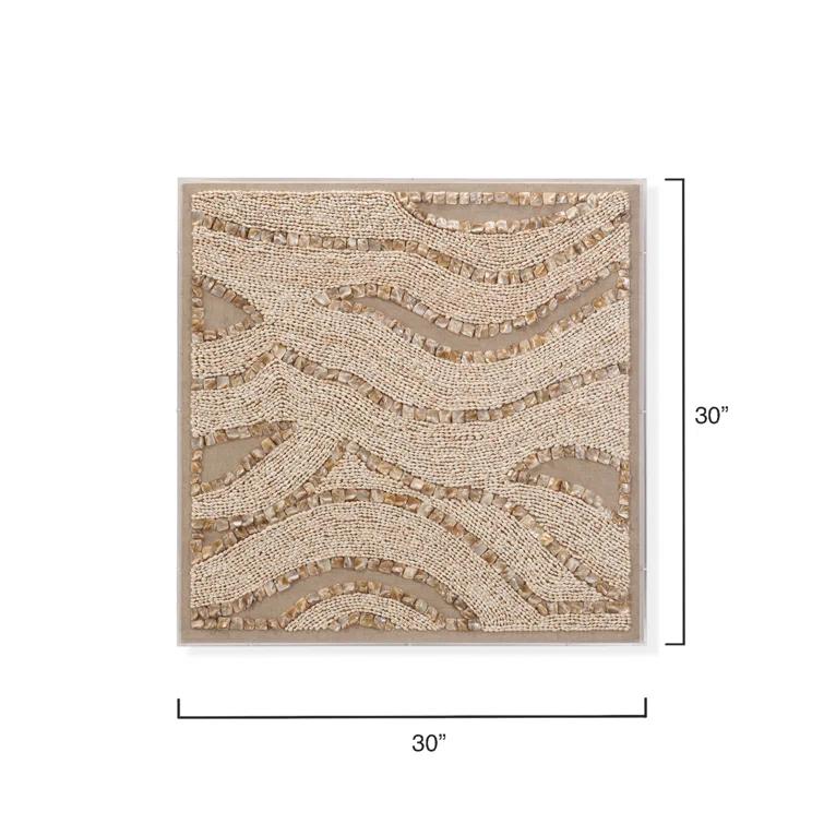 Jamie Young Company Big Wave Handmade Boho Abstract Wall Decor on Shell