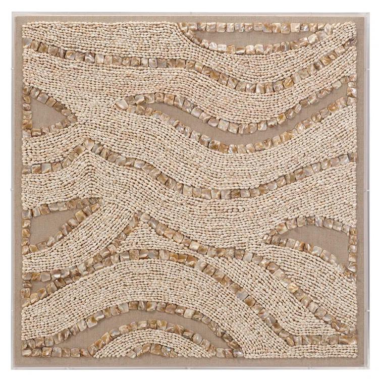 Jamie Young Company Big Wave Handmade Boho Abstract Wall Decor on Shell