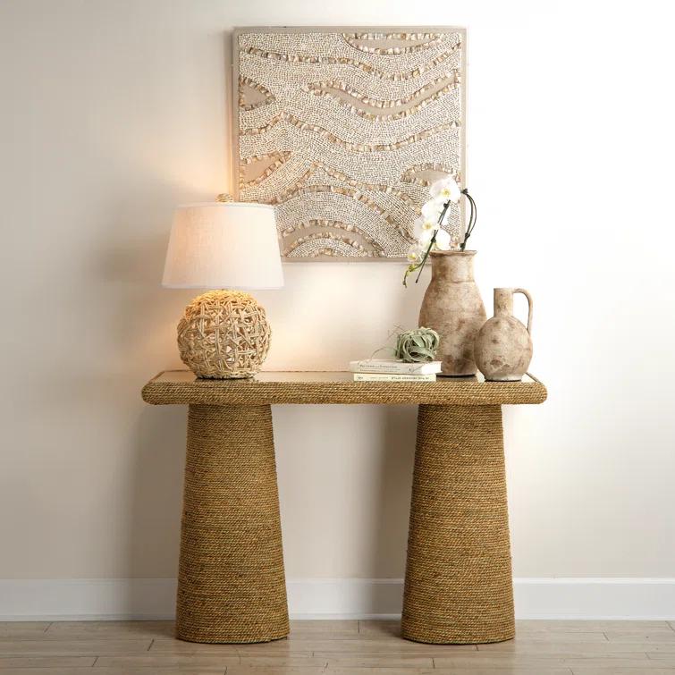 Jamie Young Company Big Wave Handmade Boho Abstract Wall Decor on Shell