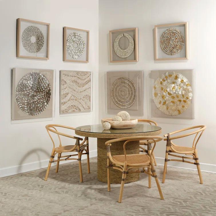 Jamie Young Company Big Wave Handmade Boho Abstract Wall Decor on Shell