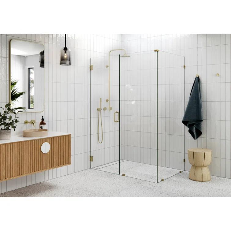 Glass Warehouse 78" H Pivot Frameless Shower Door 90-WH-37-35-SB