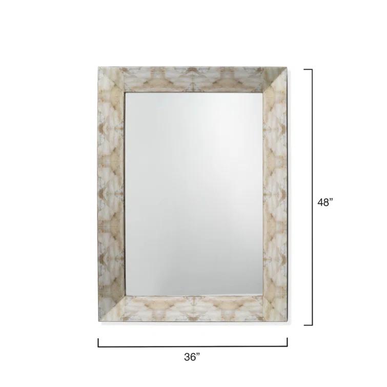 Fragment Lacquered Wood Vanity Mirror 48" x 36" Multi-Color