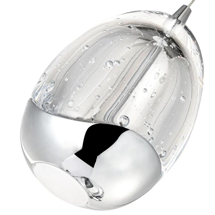 VONN Lighting Venezia 7-Light Pendant Height Adjustable ETL Certified LED Teardrop Chandelier, Globe Glass Shades