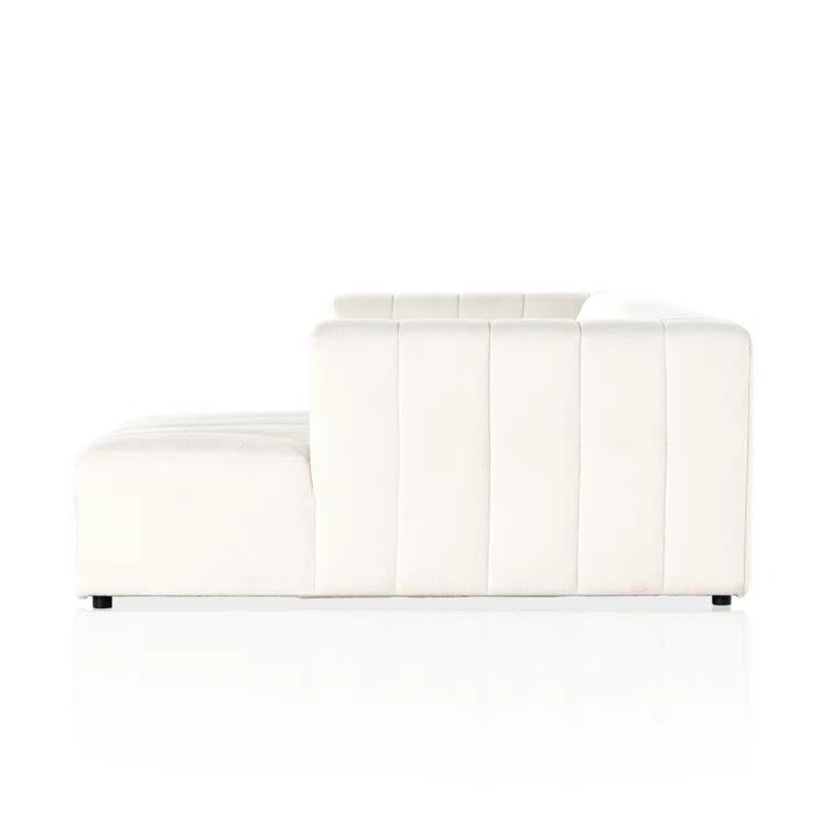 Fayette Cloud White Tufted Fabric 3-Piece Sectional Sofa