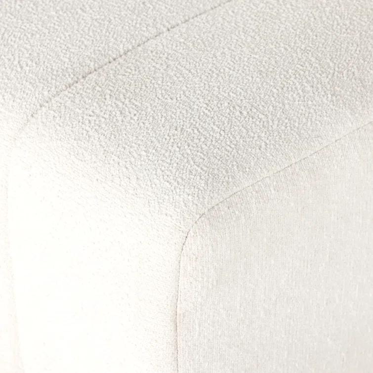 Fayette Cloud White Tufted Fabric 3-Piece Sectional Sofa