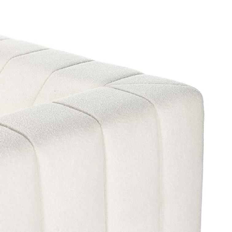Fayette Cloud White Tufted Fabric 3-Piece Sectional Sofa