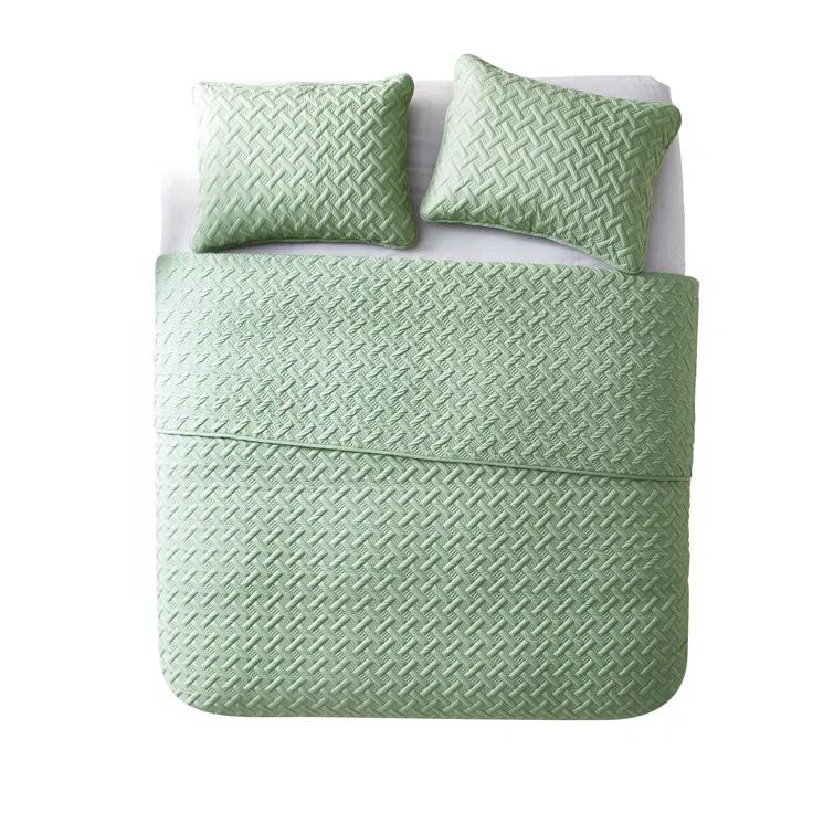 Nina Embossed Basketweave Quilt Set