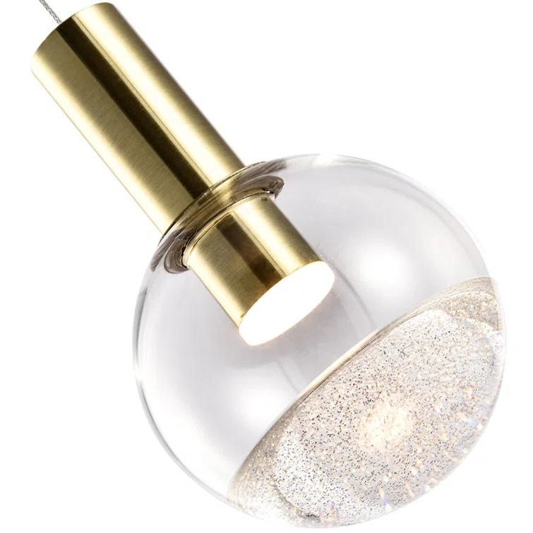 VONN Lighting Sienna 5-in Integrated LED Height Adjustable ETL Certified Pendant Light with Globe Shade