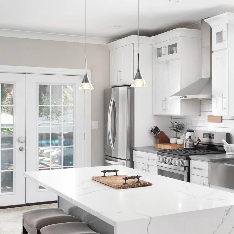 Amalfi 4.75-in Integrated LED Height Adjustable ETL Certified Pendant Light with Cone Shade