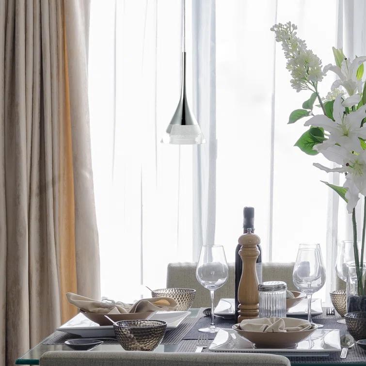 Amalfi 4.75-in Integrated LED Height Adjustable ETL Certified Pendant Light with Cone Shade