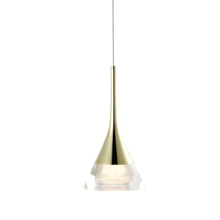 Amalfi 4.75-in Integrated LED Height Adjustable ETL Certified Pendant Light with Cone Shade