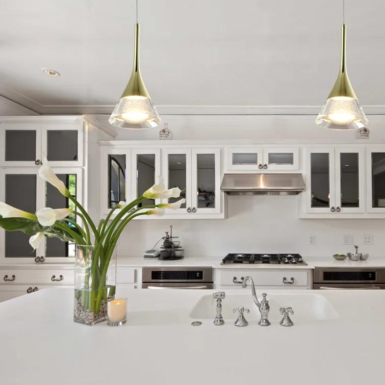 Amalfi 4.75-in Integrated LED Height Adjustable ETL Certified Pendant Light with Cone Shade