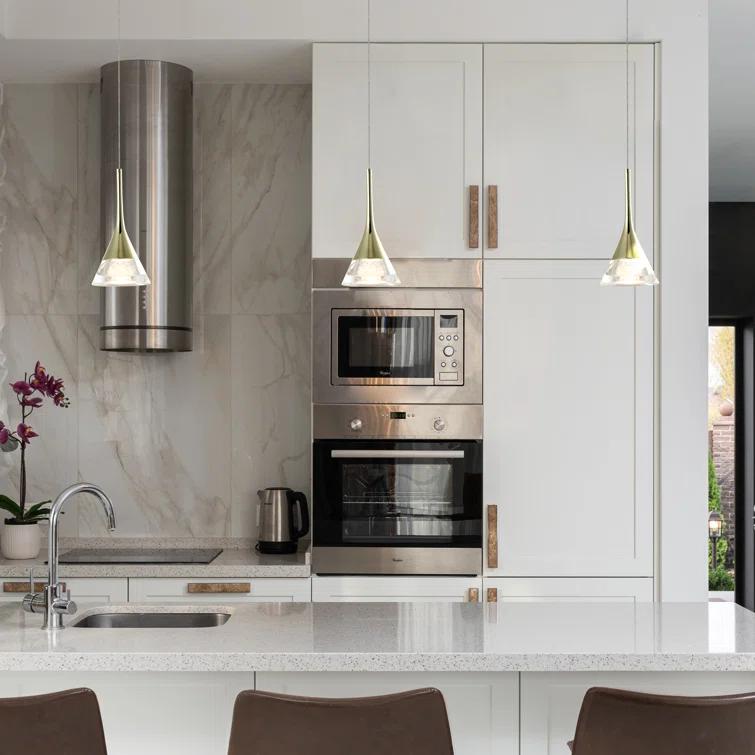 Amalfi 4.75-in Integrated LED Height Adjustable ETL Certified Pendant Light with Cone Shade