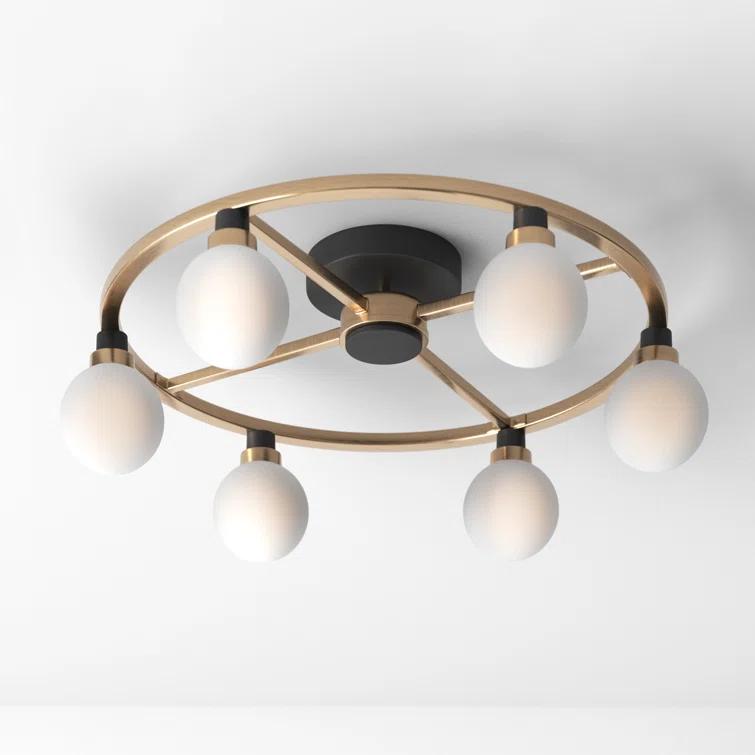 Andrea 6 Light Glass Semi Flush Mount