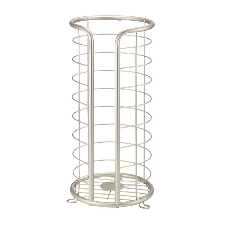mDesign Metal Toilet Paper Holder Stand, Freestanding 3 Roll Reserve