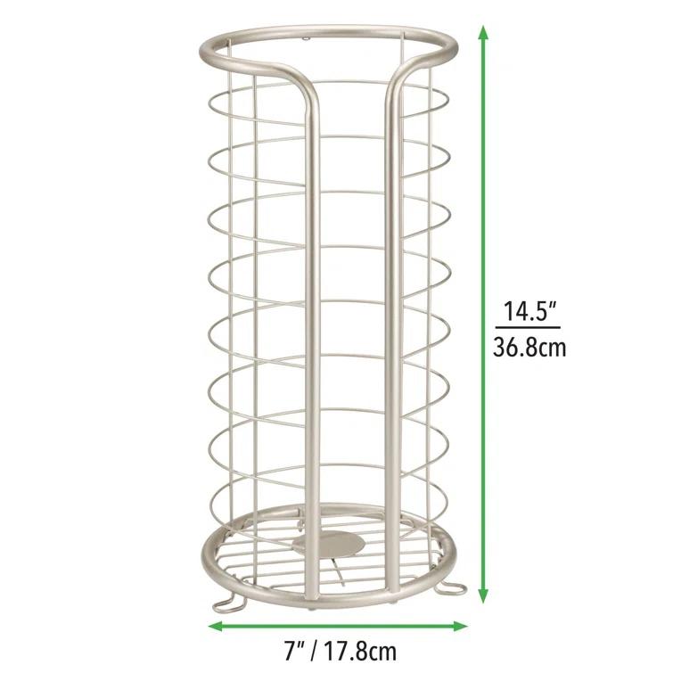 mDesign Metal Toilet Paper Holder Stand, Freestanding 3 Roll Reserve