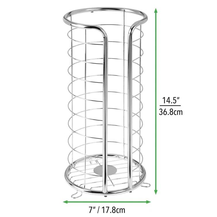 mDesign Metal Toilet Paper Holder Stand, Freestanding 3 Roll Reserve
