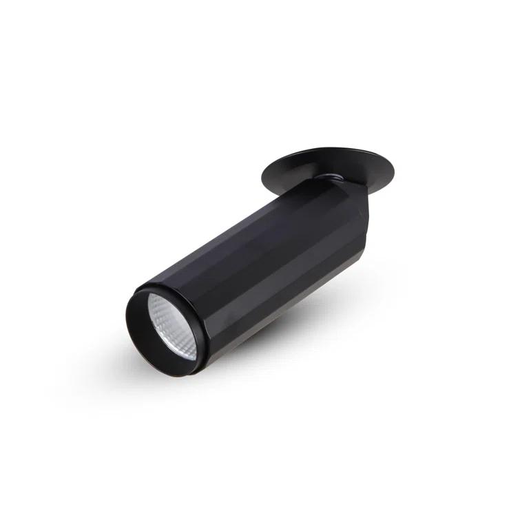 VONN Lighting VMDL004101A008BL Orbit Integrated LED ETL Certified Adjustable Flush Mounted Spotlight, Beam Angle 36, Black