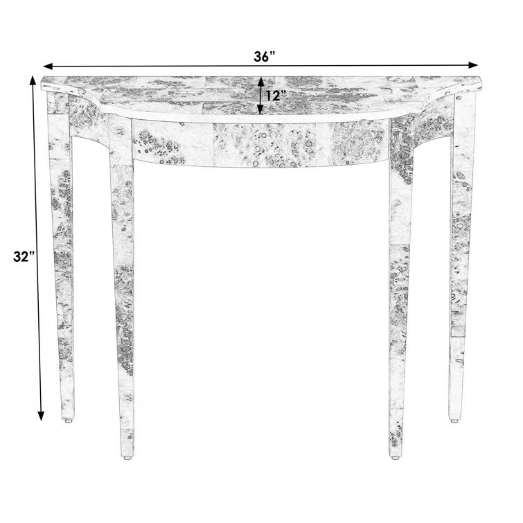 Bowery Hill Mid-Century Wooden Light Burl Console Table - Brown