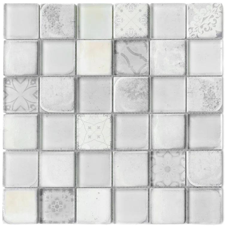 Supreme Tile Classic Roman 11.82 in. x 11.82 in. Squares Glossy Glass Mosaic Tile