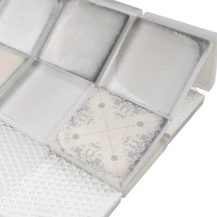 Supreme Tile Classic Roman 11.82 in. x 11.82 in. Squares Glossy Glass Mosaic Tile