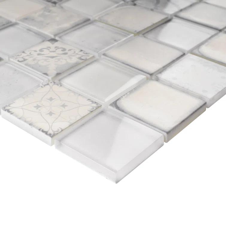 Supreme Tile Classic Roman 11.82 in. x 11.82 in. Squares Glossy Glass Mosaic Tile