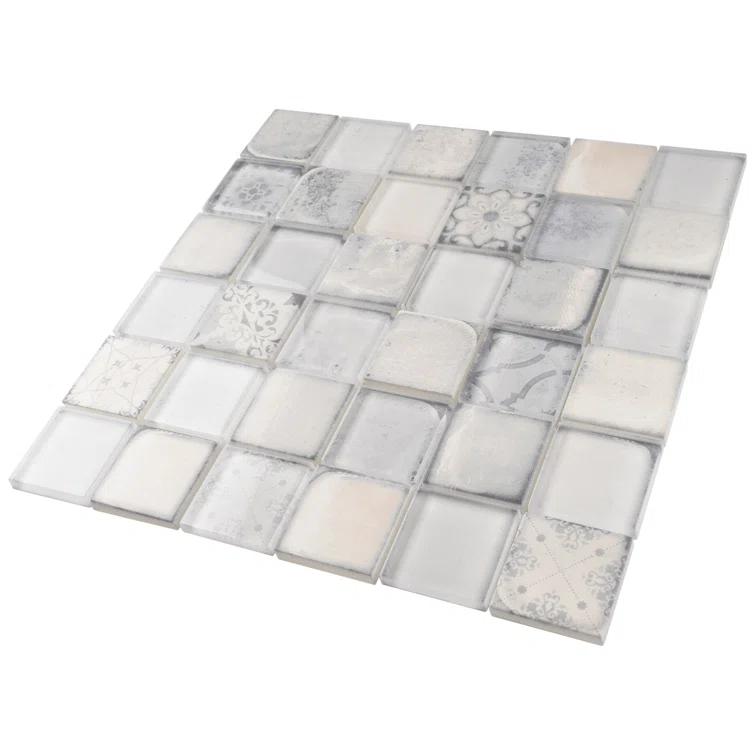 Supreme Tile Classic Roman 11.82 in. x 11.82 in. Squares Glossy Glass Mosaic Tile