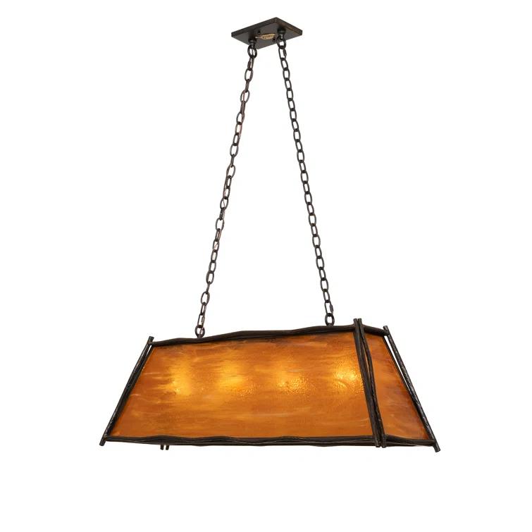 Rustic Lodge 4 - Light Antique Black Pool Table Lights Pendant