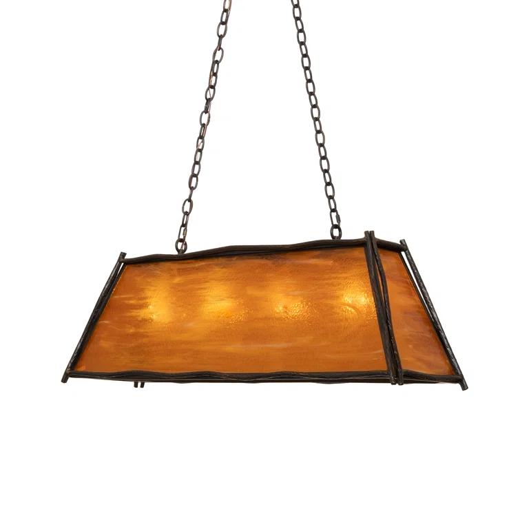 Rustic Lodge 4 - Light Antique Black Pool Table Lights Pendant