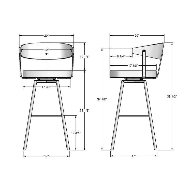Amir Swivel Counter & Bar Stool with Wooden Back