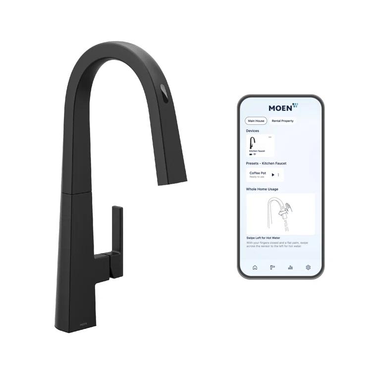 Nio Smart Faucet Touchless Pull-Down Sprayer Kitchen Faucet with Voice and Motion Control