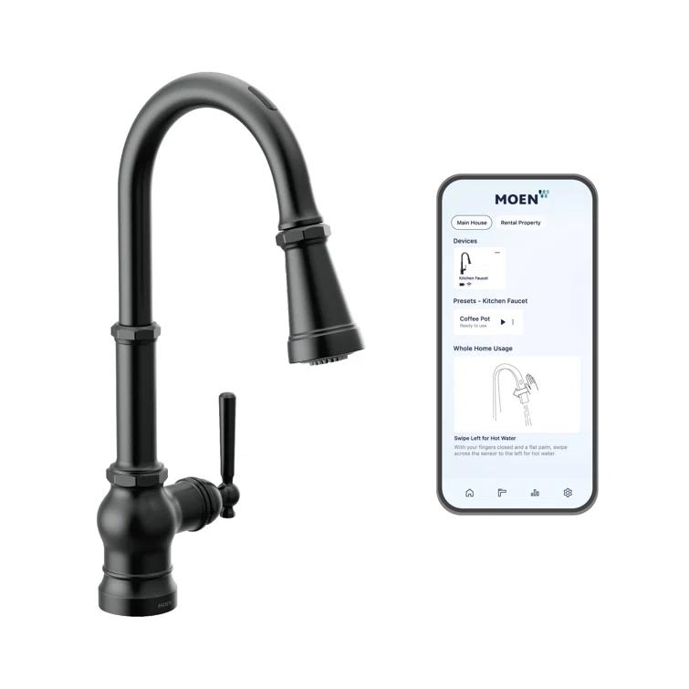 Paterson Smart Faucet Touchless Pull-Down Sprayer Kitchen Faucet with Voice and Motion Control