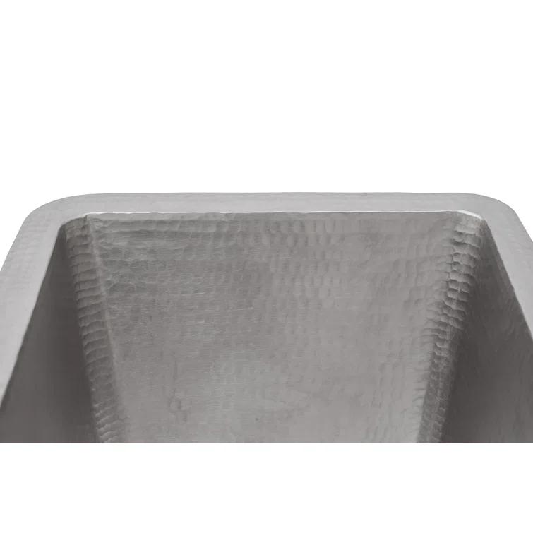 17" Rectangle Hammered Copper Bathroom Sink