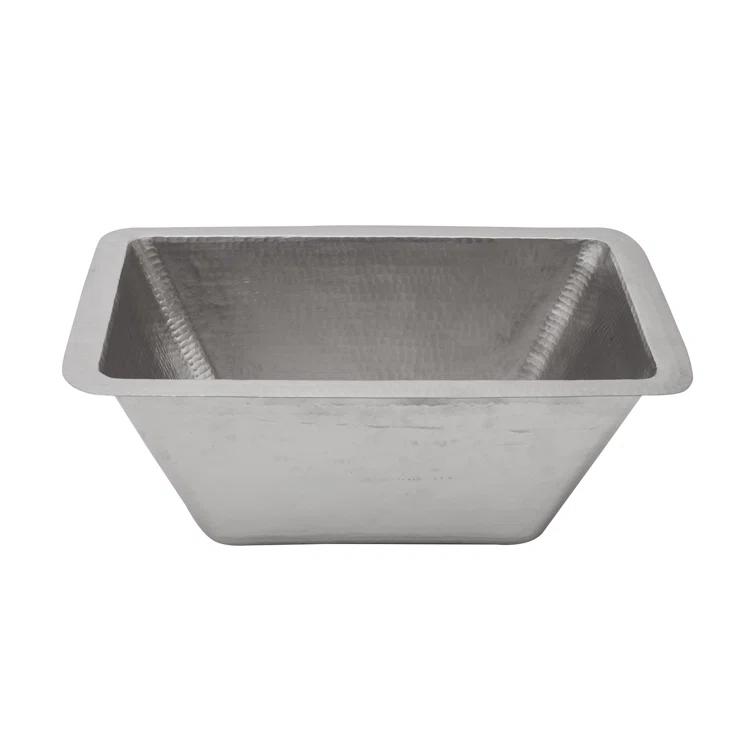 17" Rectangle Hammered Copper Bathroom Sink