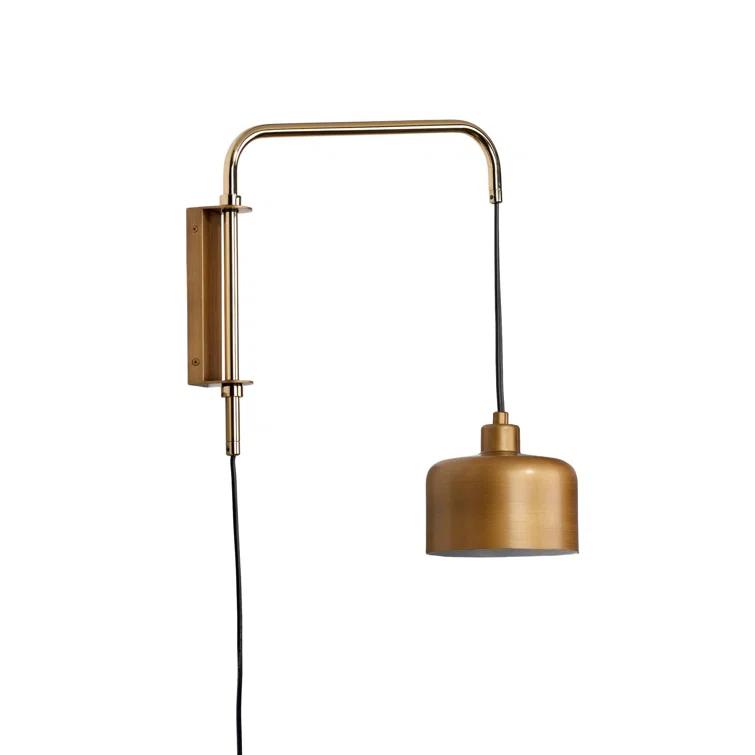 Jeno Solid Brass Plug-in Swing Arm Sconce
