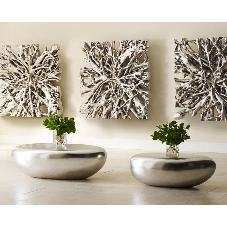 Silver Leaf River Stone Coffee Table