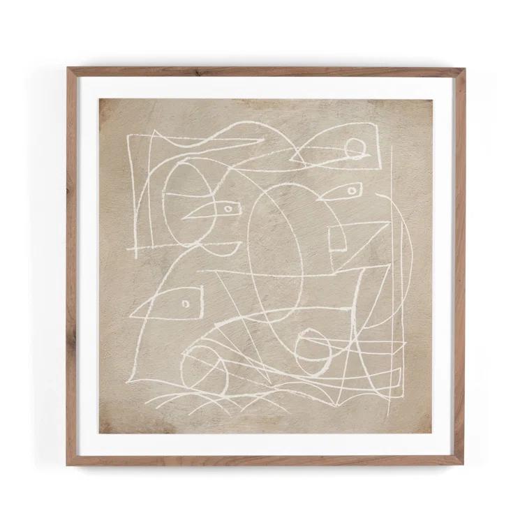 Abstract Monochromatic Walnut Framed Canvas Print, 32" x 32"