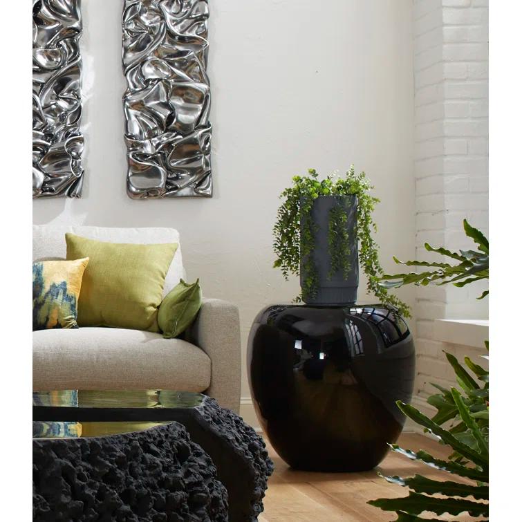 Phillips Collection River Stone Side Table, Gel Coat Black