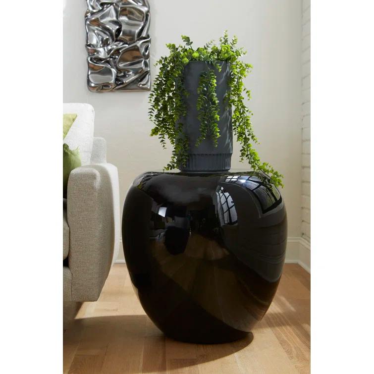 Phillips Collection River Stone Side Table, Gel Coat Black