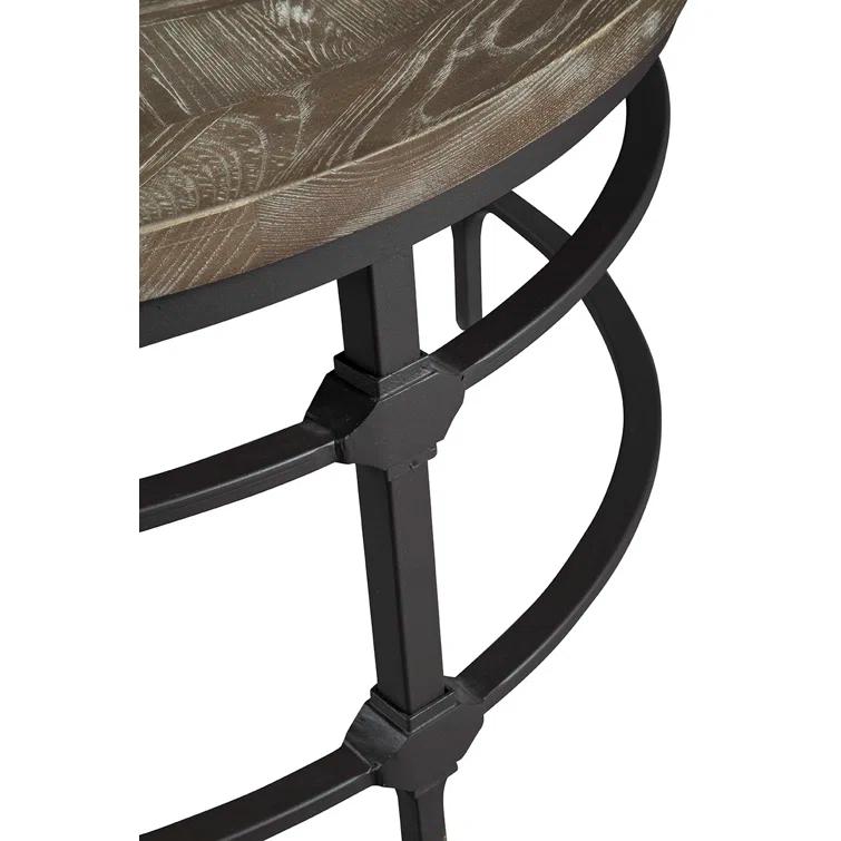 Parquet Round Reclaimed Wood Coffee Table (36")