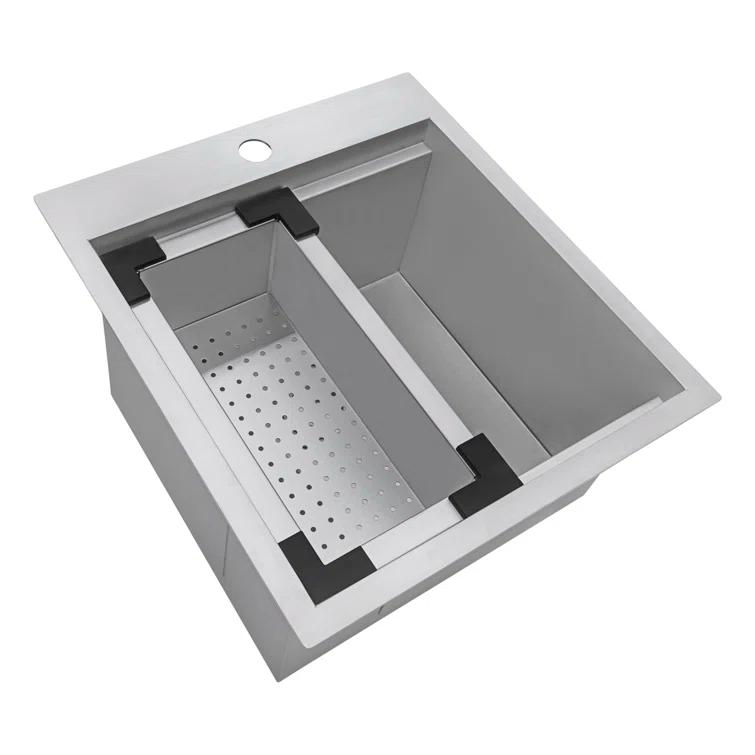 Ruvati Workstation Drop-in Topmount Bar Prep RV Sink 16 Gauge Stainless Steel