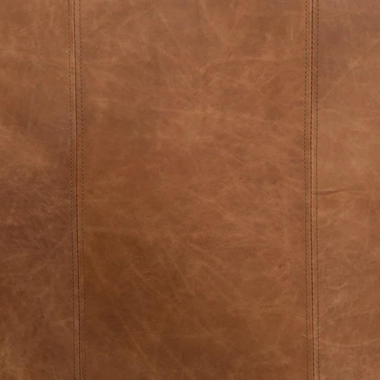 Natural Washed Camel Genuine Leather Chesterfield Armchair