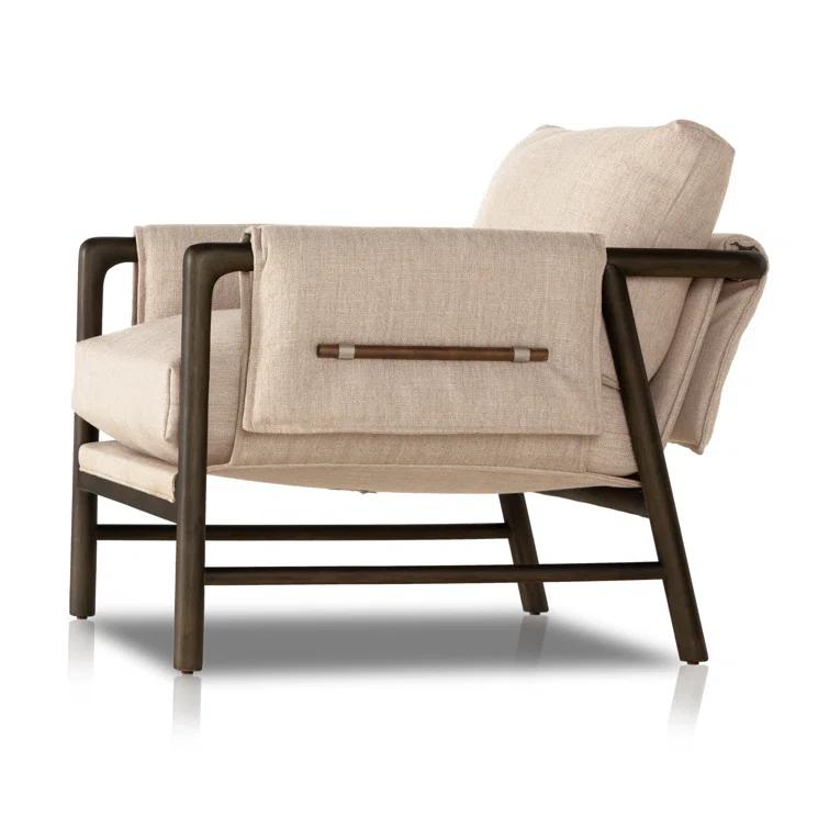 Beige Parawood Frame Stationary Armchair