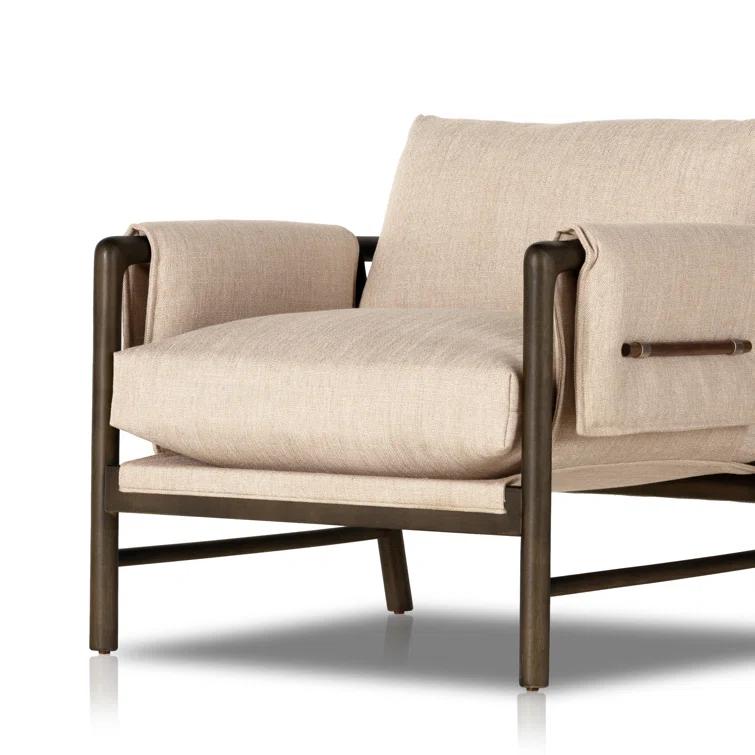 Beige Parawood Frame Stationary Armchair