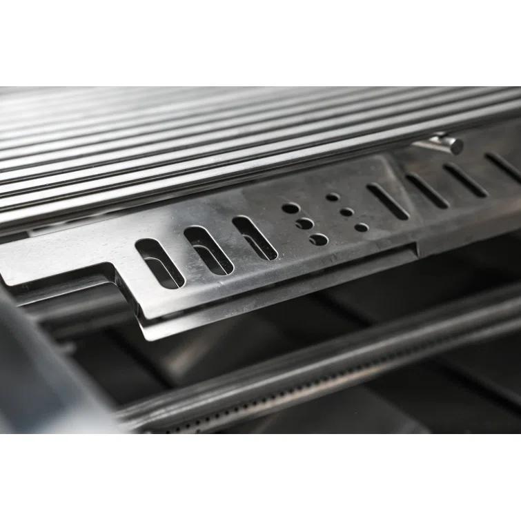 Mont Alpi MAi805-DKEGBEV 44-inch 6-Burner 115000 BTU Deluxe Stainless Steel Island Outdoor Kitchen Bar Gas Barbecue Island Grill with Wine Cooler Beverage Center Refrigerator + 3 Beer Tap Kegerator