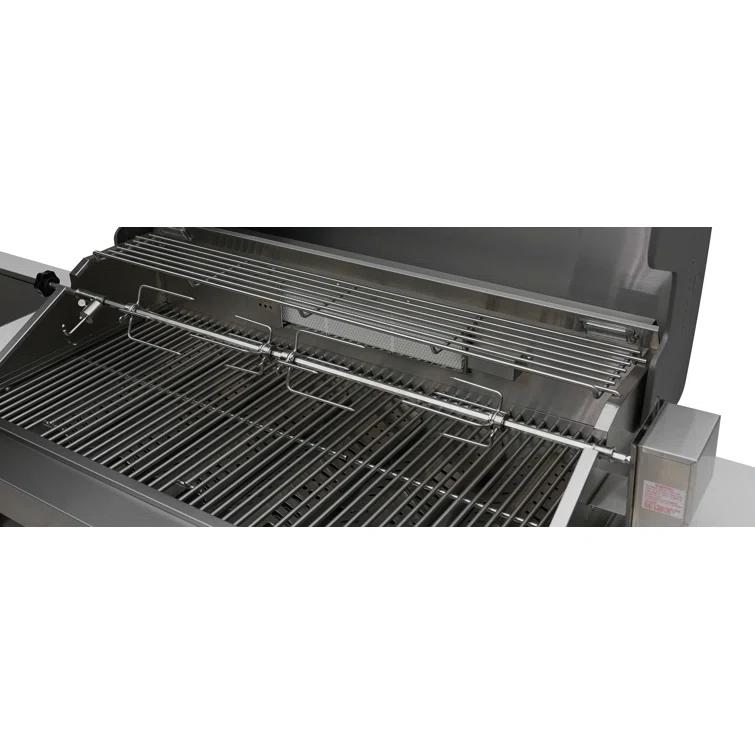 Mont Alpi MAi805-DKEGBEV 44-inch 6-Burner 115000 BTU Deluxe Stainless Steel Island Outdoor Kitchen Bar Gas Barbecue Island Grill with Wine Cooler Beverage Center Refrigerator + 3 Beer Tap Kegerator