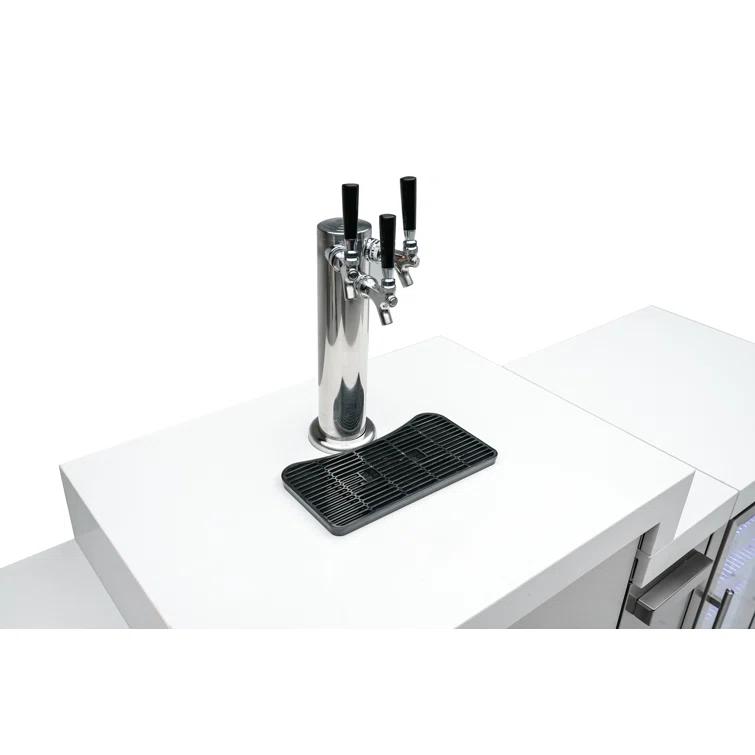 Mont Alpi MAi805-DKEGBEV 44-inch 6-Burner 115000 BTU Deluxe Stainless Steel Island Outdoor Kitchen Bar Gas Barbecue Island Grill with Wine Cooler Beverage Center Refrigerator + 3 Beer Tap Kegerator